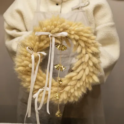 Lagurus wreath "Holiday bell"