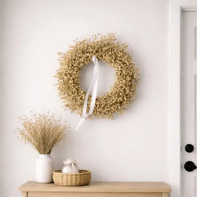 Natural linen wreath