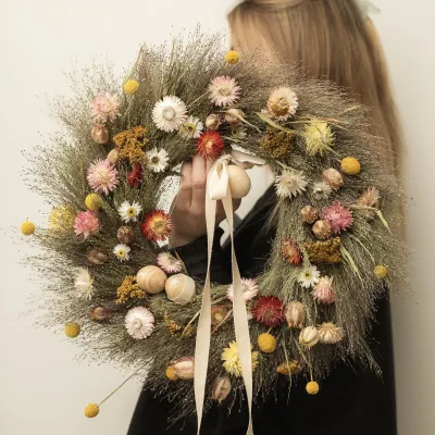 Wreath from panicum Christmas